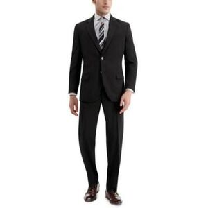 Nautica 2 Piece Suit Mens 42S Pants W36 Black Blazer Formal Business Office